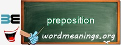 WordMeaning blackboard for preposition